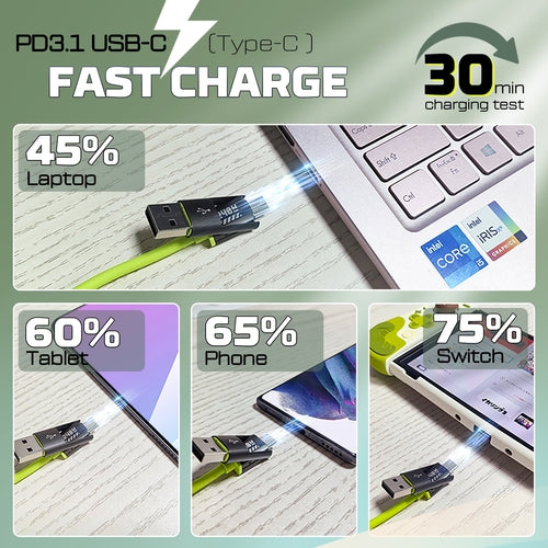 Powerwin PWC240 240W 4-in-1 Fast Charging Cable | PD3.1 USB-C