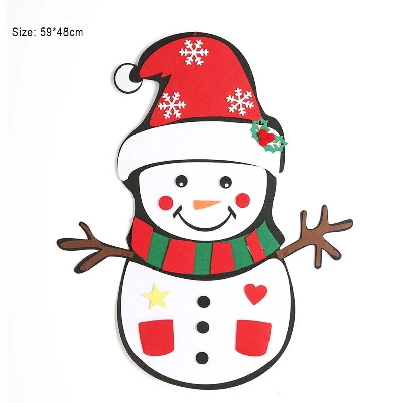 Thanksgiving Felt Tree Ornaments Wall Hanging Decorations for Home Felt Christmas Tree Xmas Ornaments Santa Claus Xmas Kids Gift