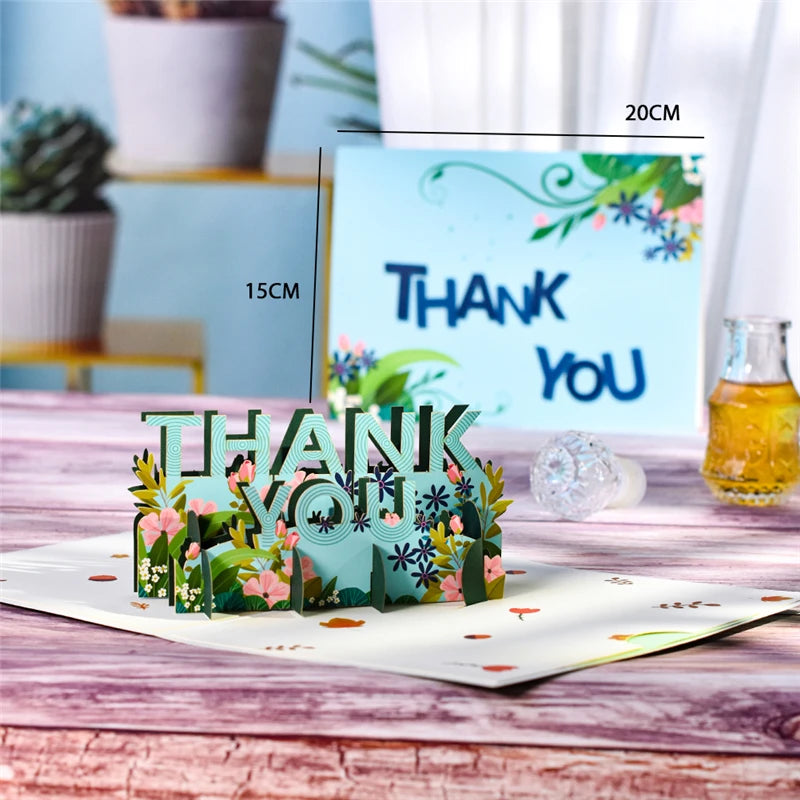 Thanksgiving Day Gift Card 3D Pop Up Give Thanks Thank You Greeting Cards