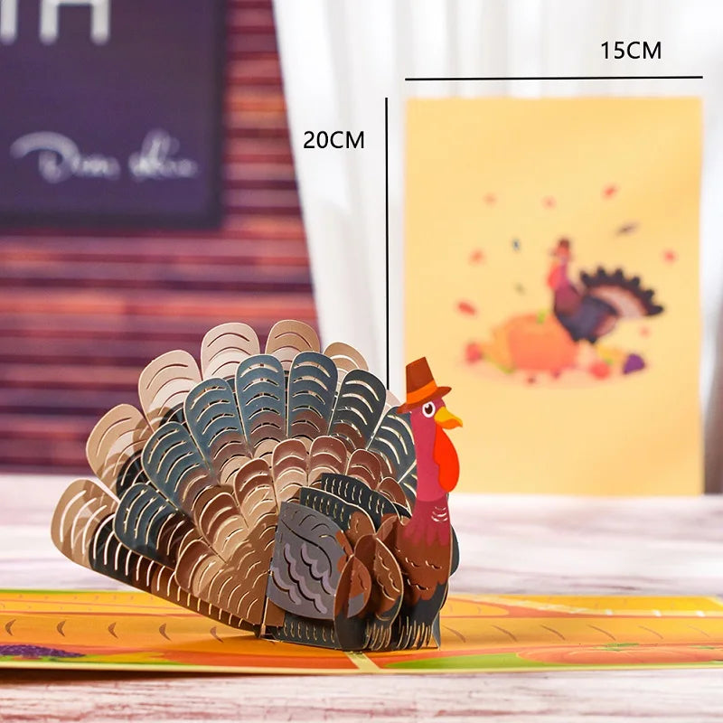 Thanksgiving Day Gift Card 3D Pop Up Give Thanks Thank You Greeting Cards