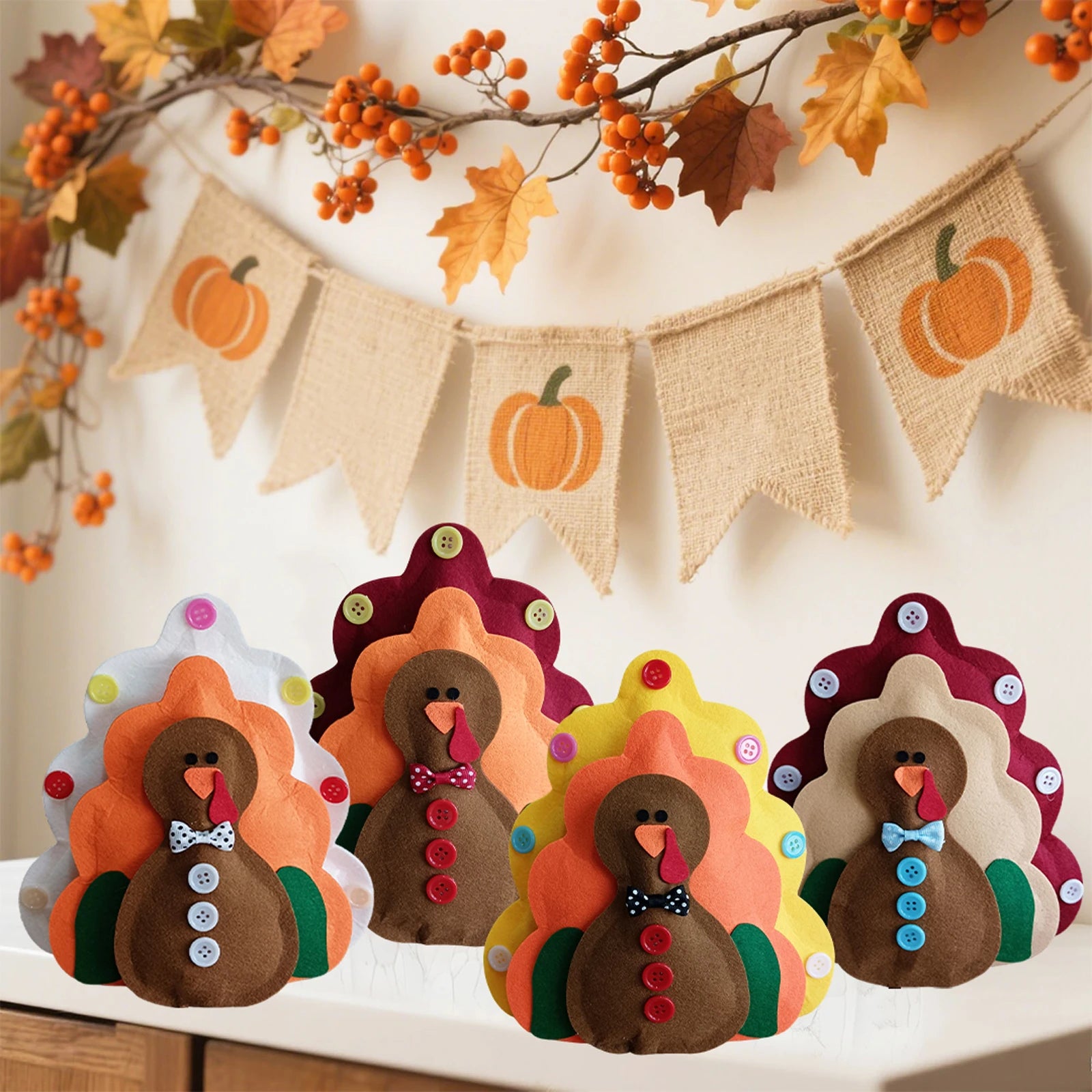 Thanksgiving Turkey Decoration Turkey Ornament Party Kitchen Table Decoration Christmas Pendant Supplies Festival Home Decor