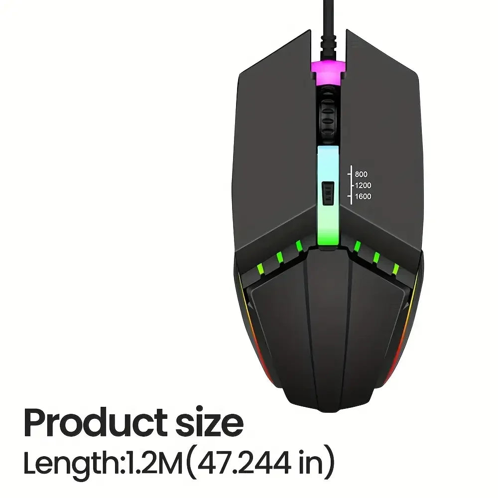[Gaming Mouse] E-Sports Gaming USB Wired Mouse | LED Luminous Backlit USB Wired Mouse for Desktop PC Laptop Office Computer