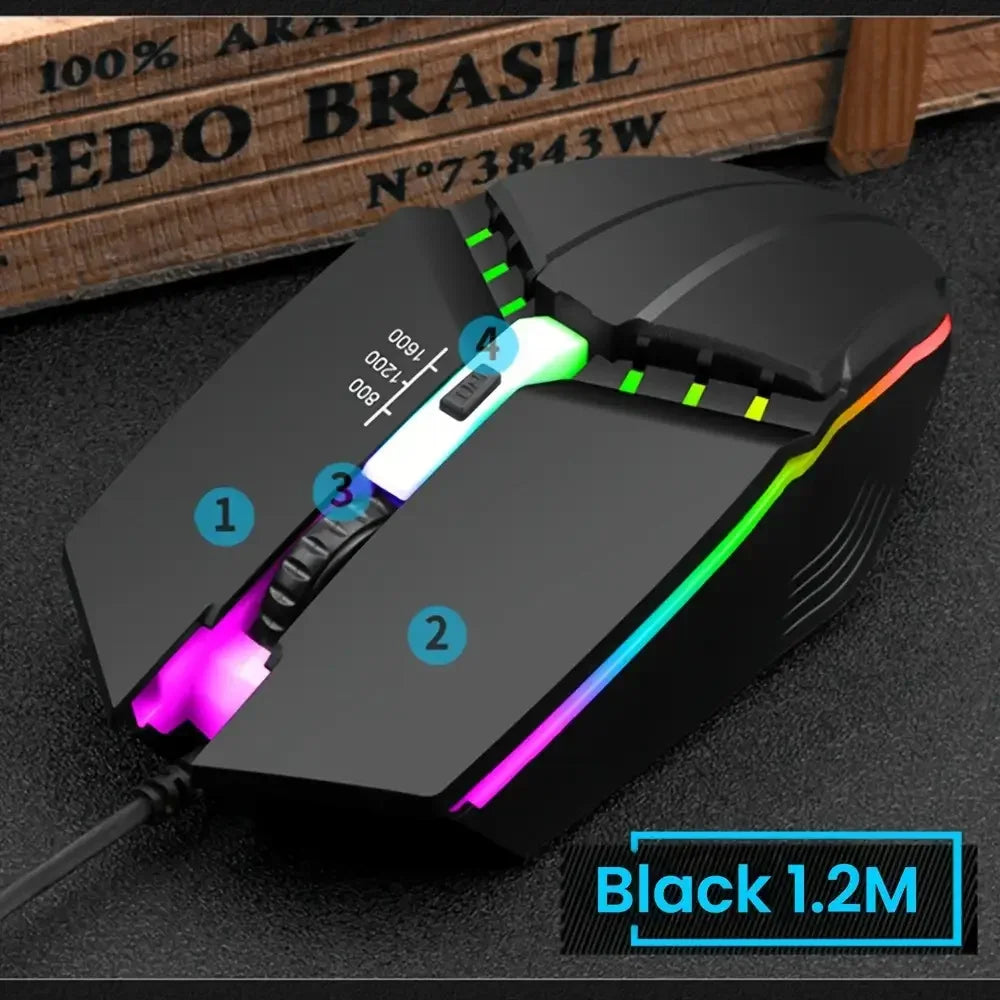 [Gaming Mouse] E-Sports Gaming USB Wired Mouse | LED Luminous Backlit USB Wired Mouse for Desktop PC Laptop Office Computer
