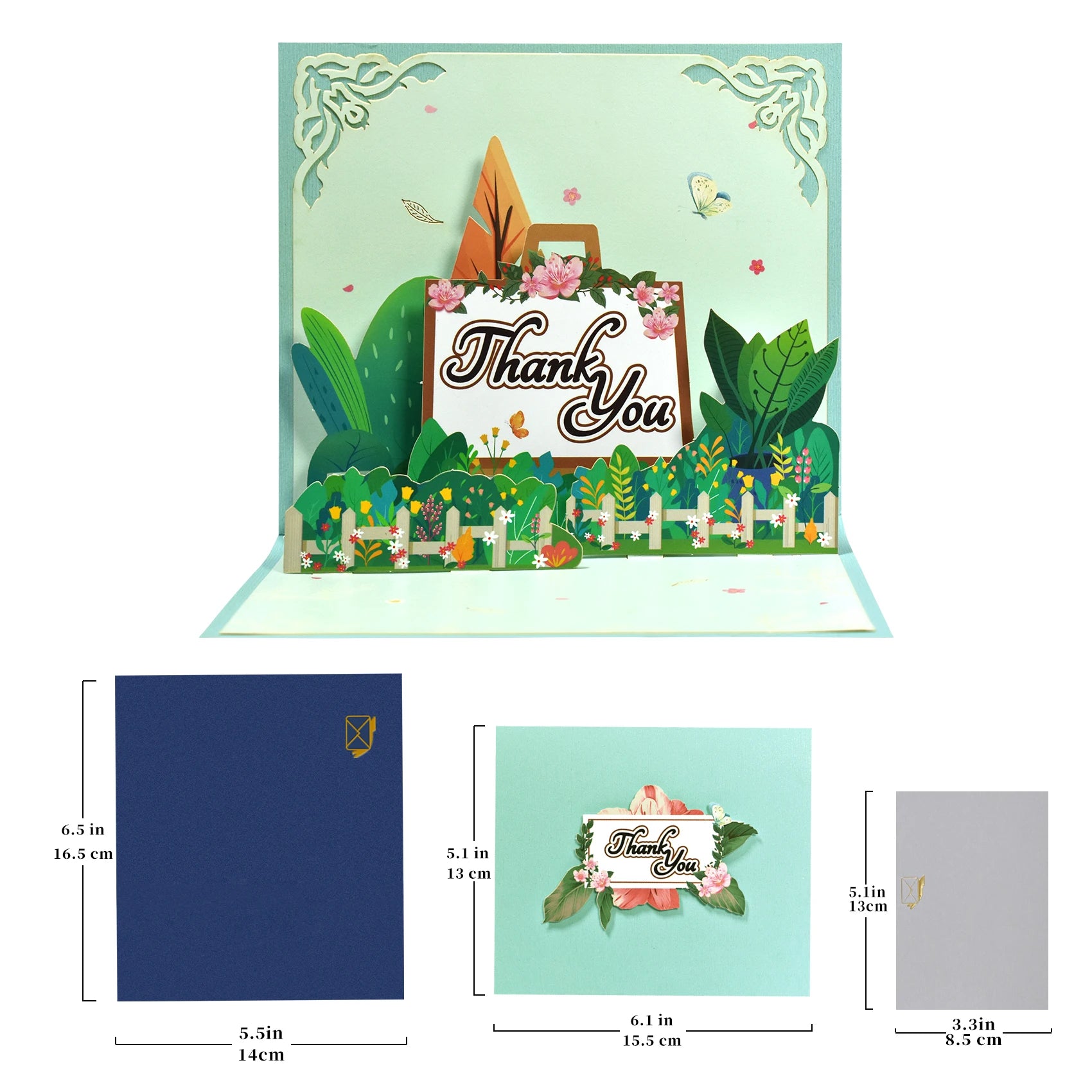 Thanksgiving Day Gift Card 3D Pop Up Give Thanks Thank You Greeting Cards