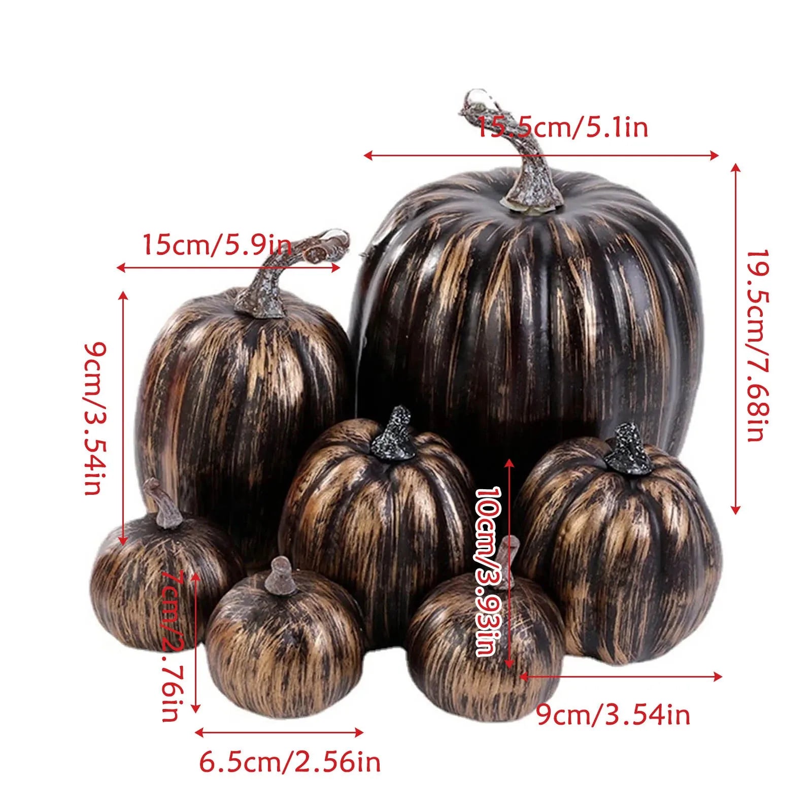 Thanksgiving Artificial Pumpkins Sets Assorted Big and Small Pumpkins Fake Pumpkins Farmhouse Fall Harvest Table Halloween Decor