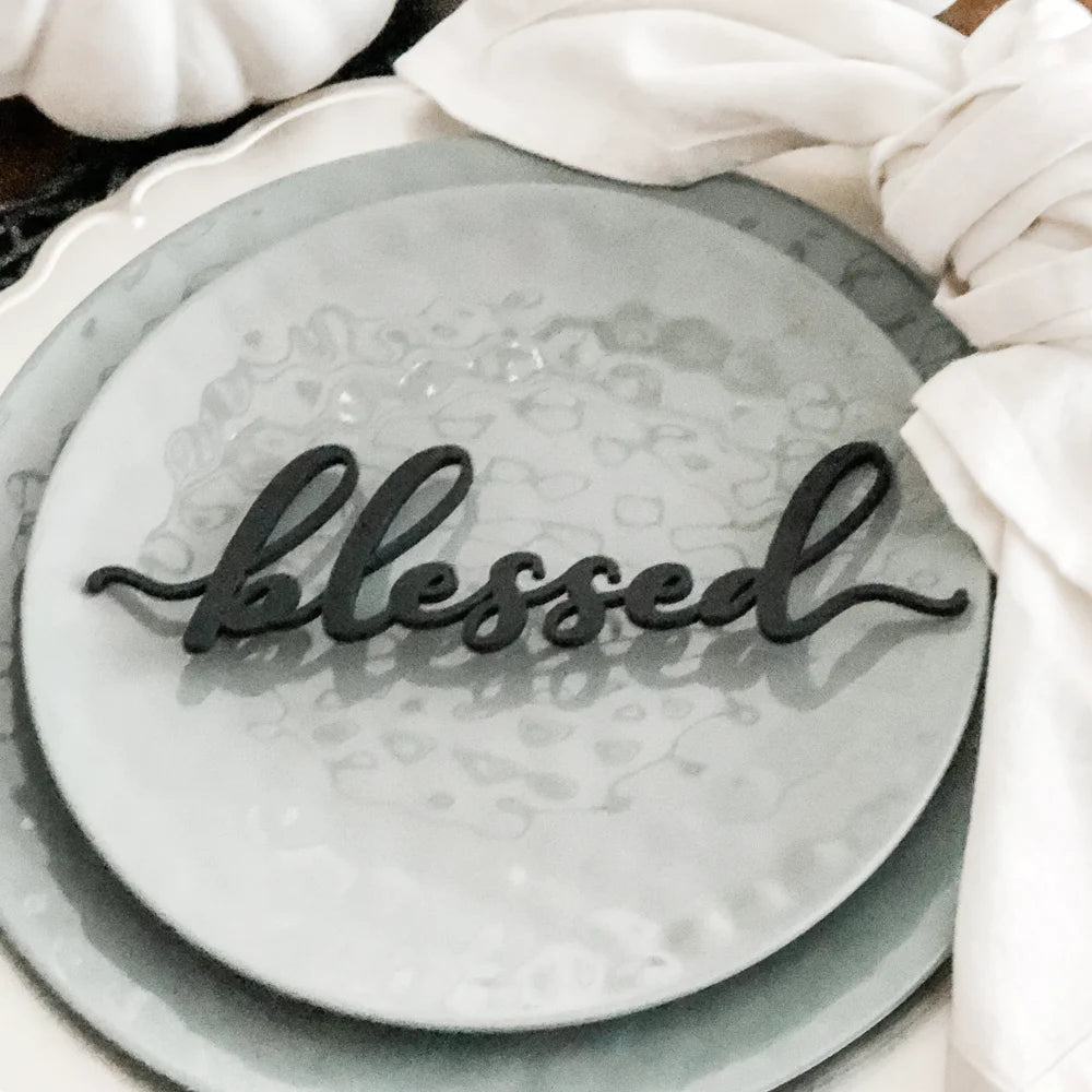 10pcs Thanksgiving Place Cards Fall Table Plates Decor, Holiday Place Setting Thankful Blessed Grateful Gather 5cm tall