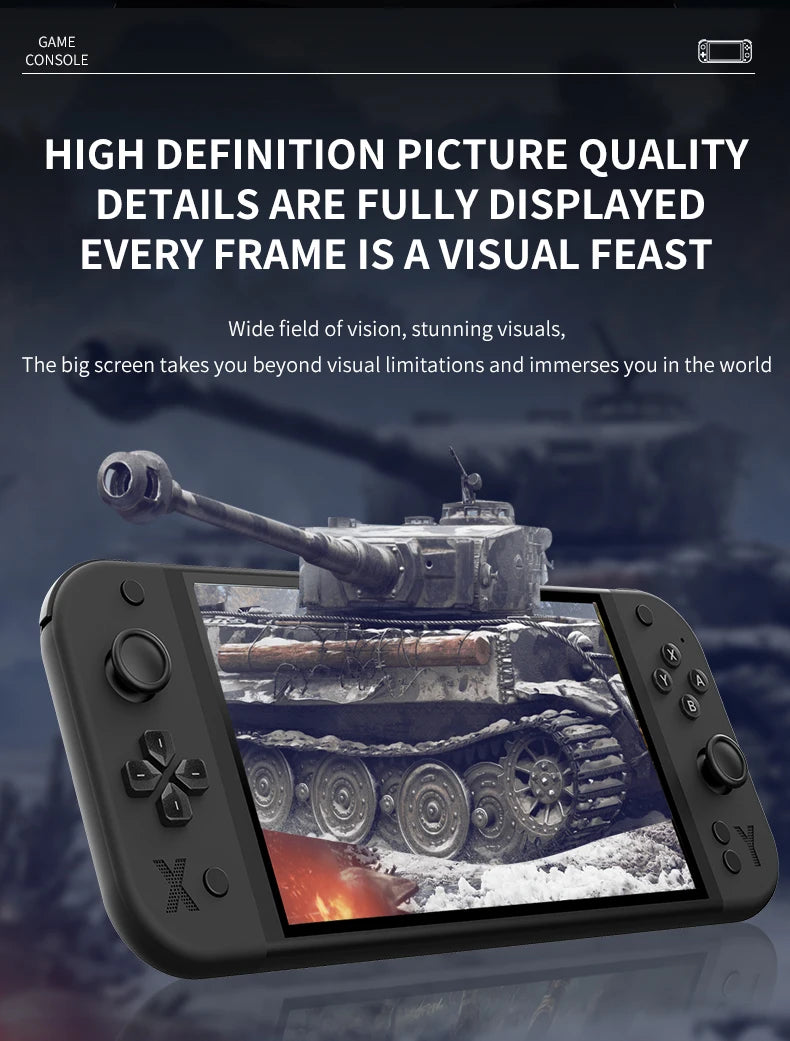 G90 7inch 64GB 4000mAh portable handheld game console arcade high-definition For PSP/PS1 nostalgic retro TV Gaming Controller