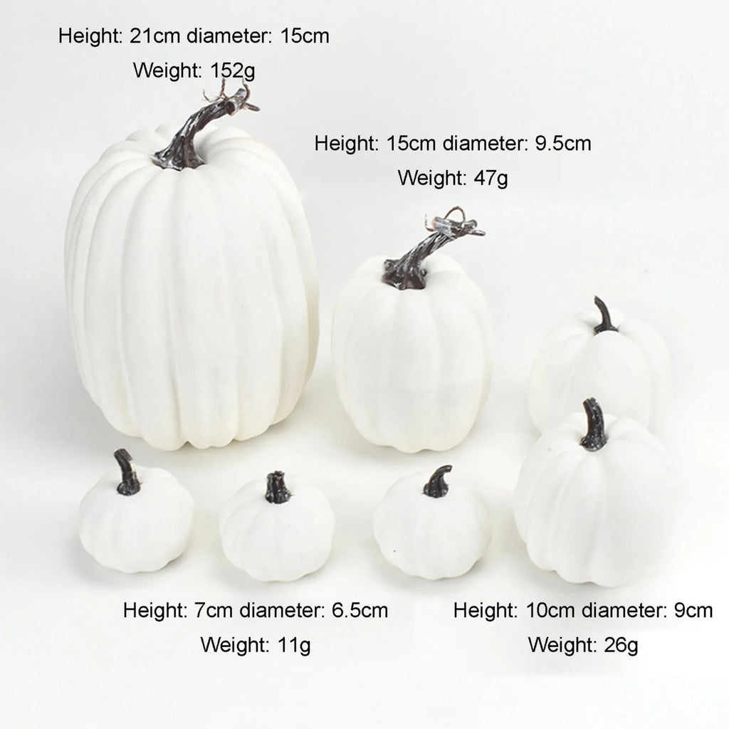7pcs Thanksgiving Halloween Artificial Assorted Pumpkins Thanksgiving Decorations Party Supplies Autumn Fall DIY Craft