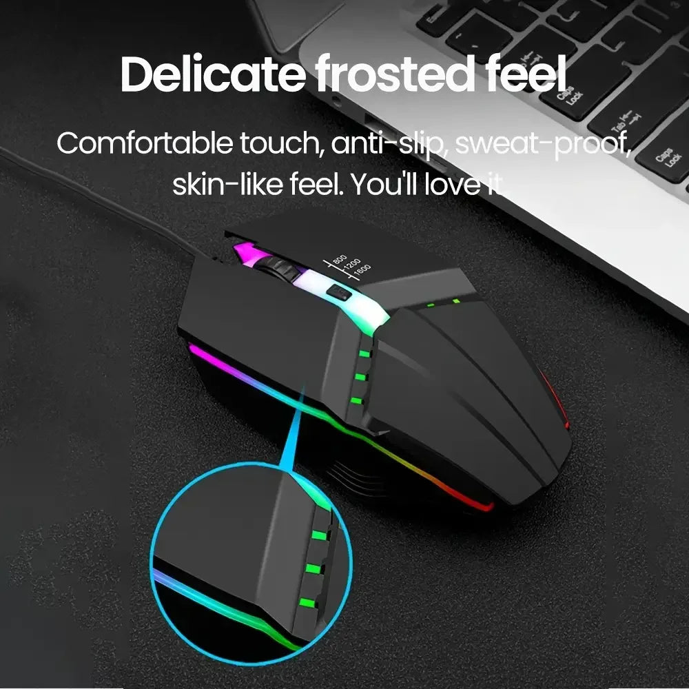 [Gaming Mouse] E-Sports Gaming USB Wired Mouse | LED Luminous Backlit USB Wired Mouse for Desktop PC Laptop Office Computer