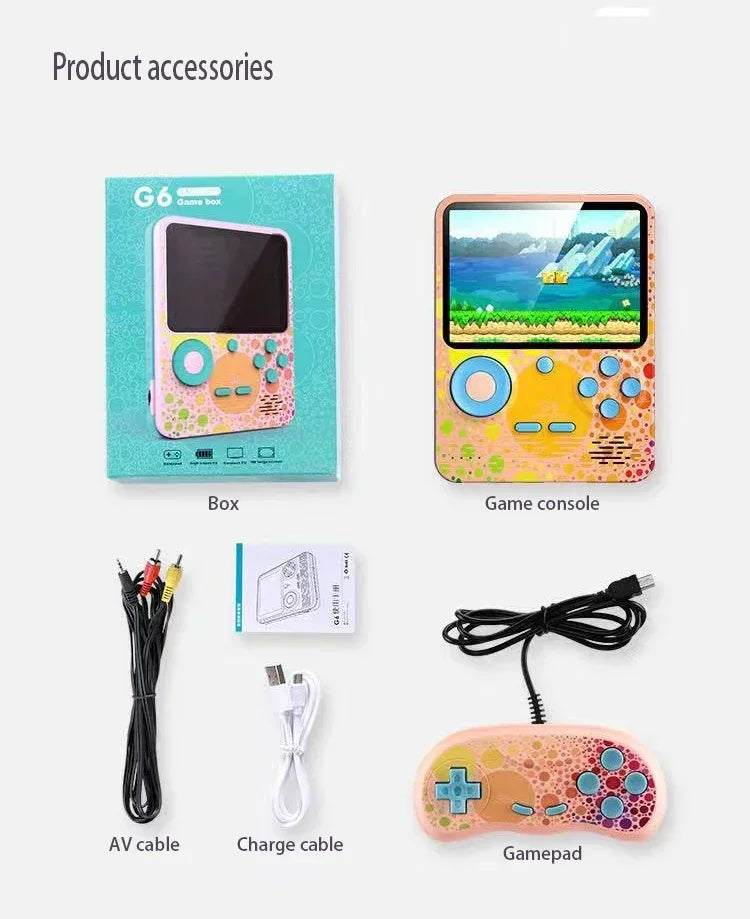 G6 Game Console 3.5 Inch Screen Handheld Game Device Portable Games Player Support Video Gaming Machine for Kids