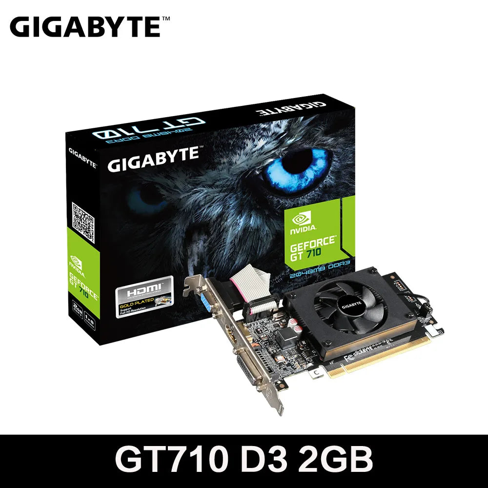 GIGABYTE GeForce GT710 2GB  Gaming Graphics Card GDDR3 64Bit NVIDIA Video Card GV-N710D3-2GL Gaming Video Card