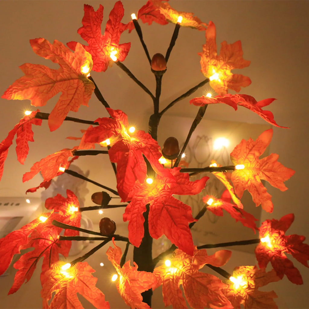 Led Thanksgiving Maple Leaf Scene Decoration Light Festival Decoration Luminous Tree Light
