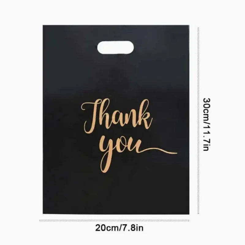 100PCS Thanksgiving Gift Bag Black Product Shopping Bag Candy Gift Packaging Thanksgiving Wedding Birthday Party Decoration