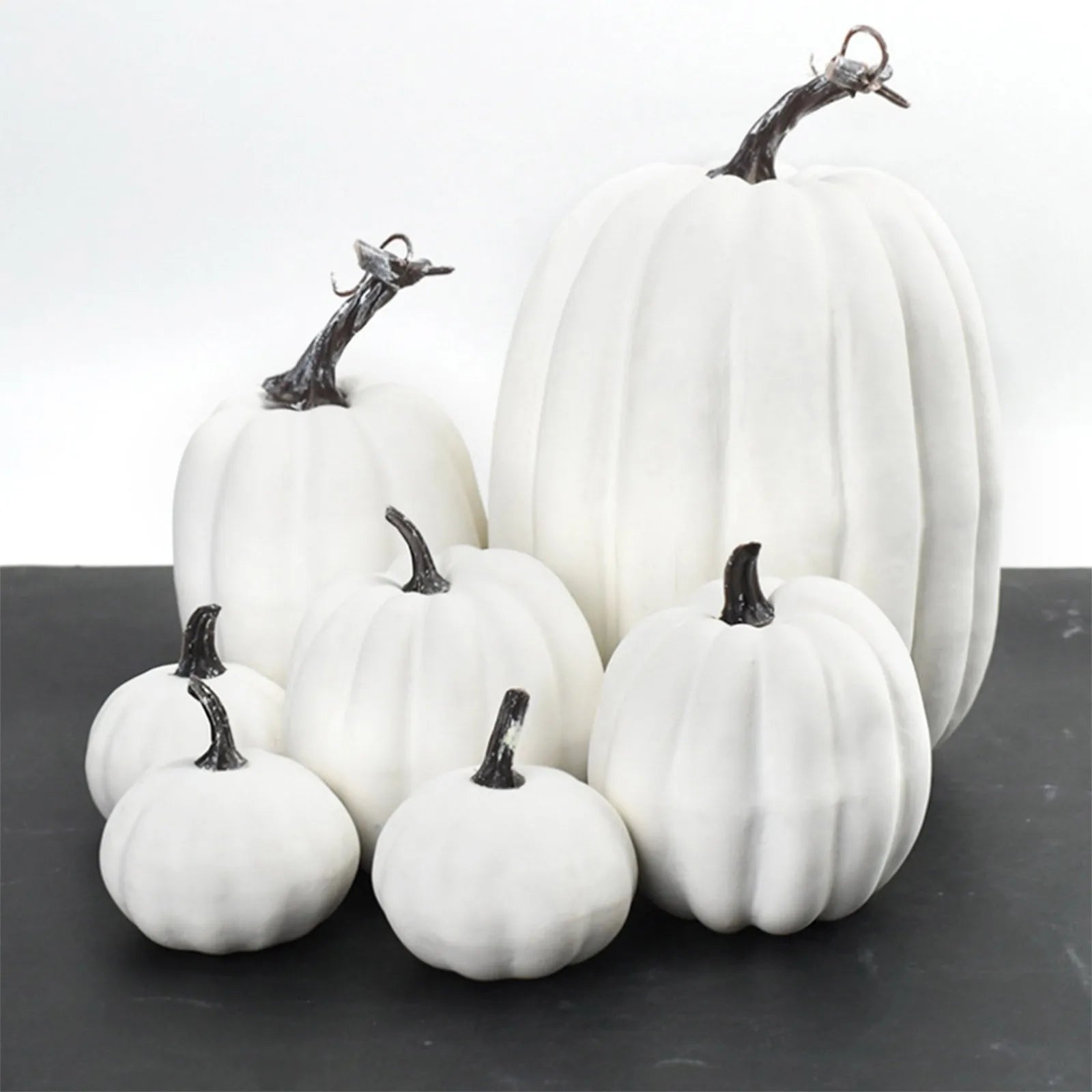 7pcs Thanksgiving Halloween Artificial Assorted Pumpkins Thanksgiving Decorations Party Supplies Autumn Fall DIY Craft