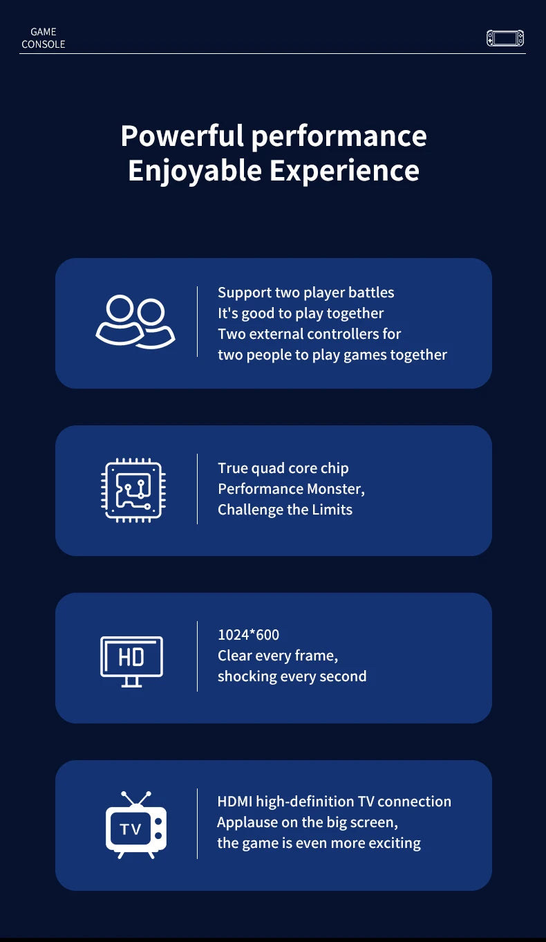 G90 7inch 64GB 4000mAh portable handheld game console arcade high-definition For PSP/PS1 nostalgic retro TV Gaming Controller