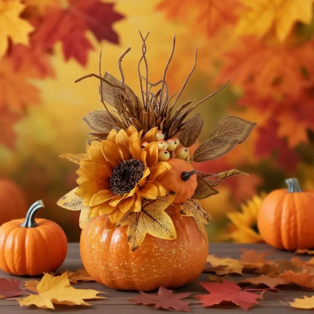 Thanksgiving Themed Artificial Mature Pumpkin Family Celebrate Festival Party Desktop Ornament Exquisite Holiday Decoration