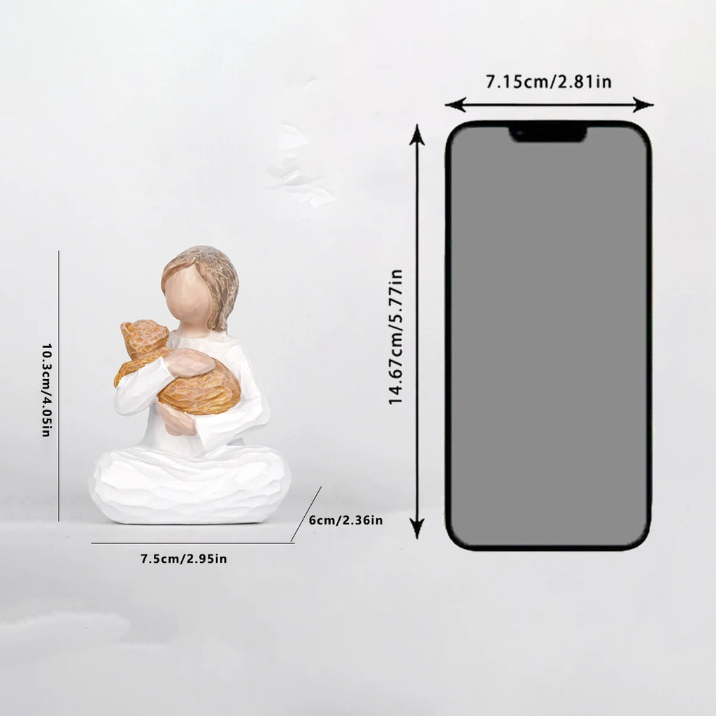 Thanksgiving Day Girl And Cat Theme Decorations Family Gift Sculptures Creative Home Decorations And Artistic Gifts