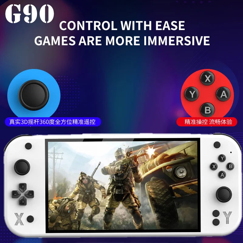 G90 7inch 64GB 4000mAh portable handheld game console arcade high-definition For PSP/PS1 nostalgic retro TV Gaming Controller