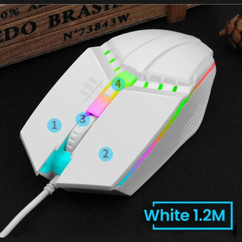 [Gaming Mouse] E-Sports Gaming USB Wired Mouse | LED Luminous Backlit USB Wired Mouse for Desktop PC Laptop Office Computer