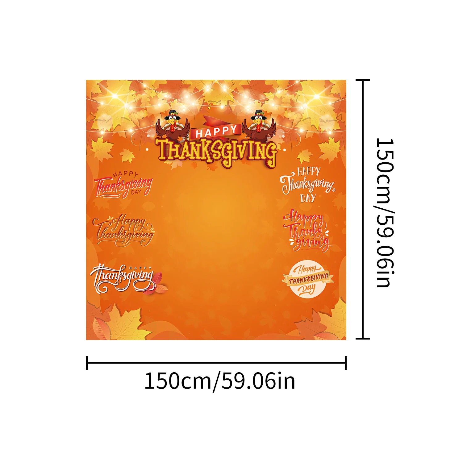 Happy Thanksing Thanksgiving Photo Backdrop Frame Fall Pumpkin Harvest Maple Leaf Party Decorations