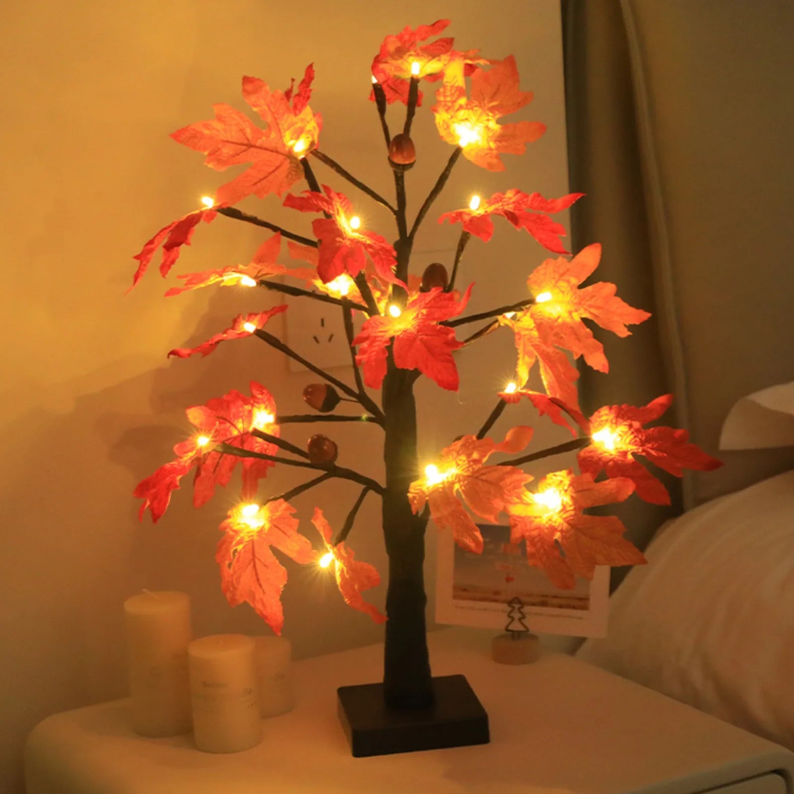 Led Thanksgiving Maple Leaf Scene Decoration Light Festival Decoration Luminous Tree Light