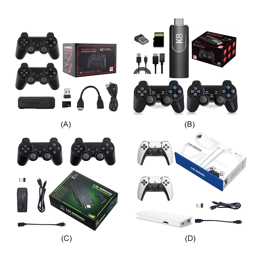 Gaming Console 58000 Games 256G TV Handheld Game Console 4K Wireless Gamepads HDMI-Compatible Wireless Controller for PS1 N64 DC
